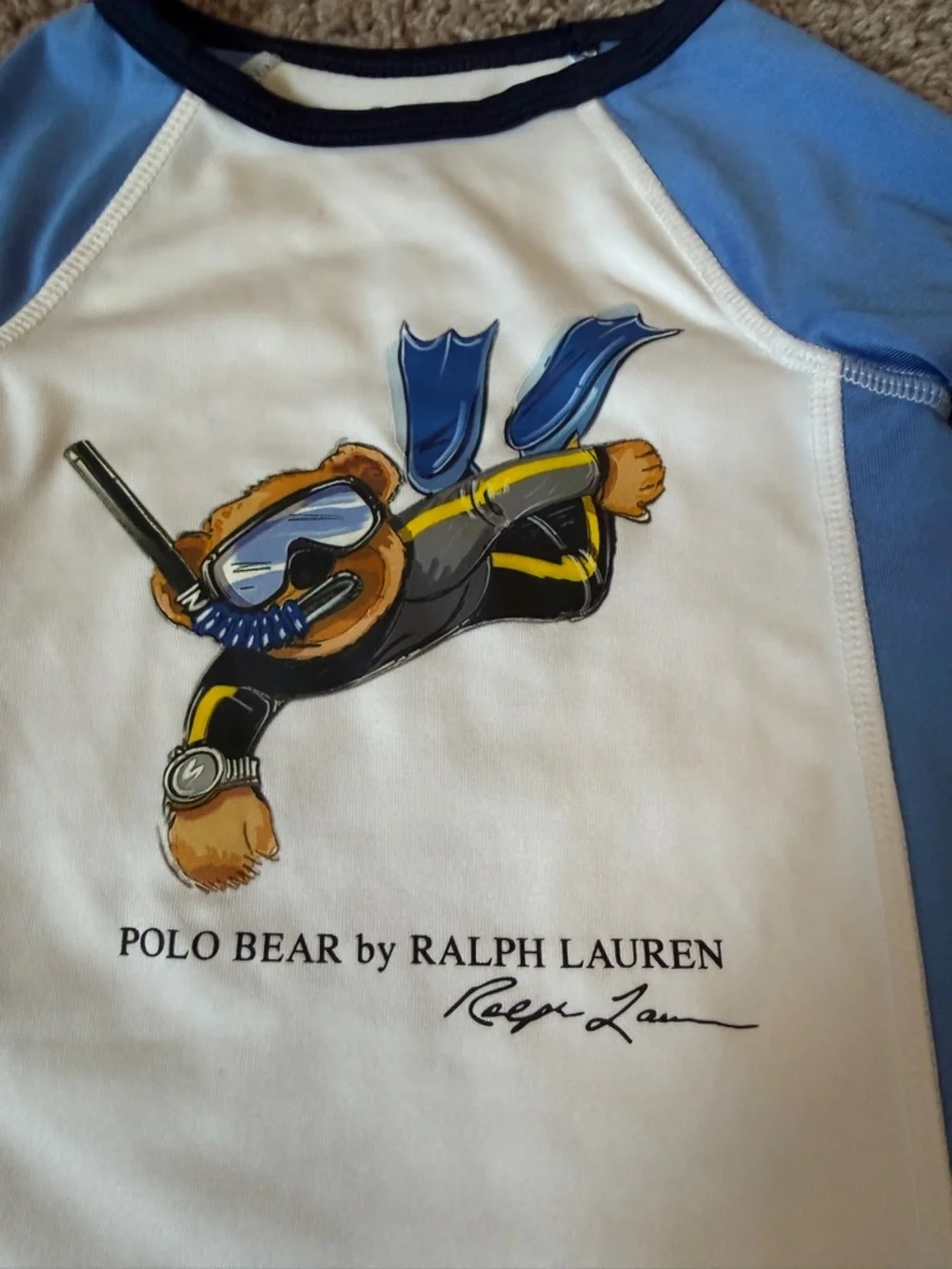 Polo Ralph Lauren boy's snorkel Polo Bear rash guard spf protection - Picture 6 of 7